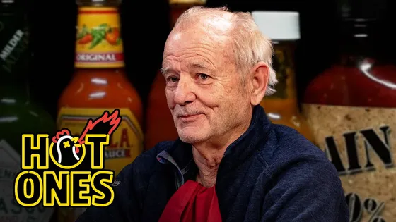 Bill Murray Eats the Hottest Wings on Television and Doesn't Even Wipe His Face